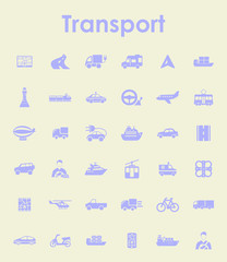 Set of transport simple icons