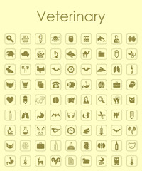 Set of veterinary simple icons
