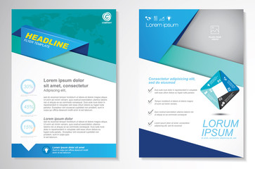 Obraz premium Vector Brochure Flyer design Layout template, size A4, Front page and back page, infographics. Easy to use and edit.