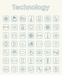 Set of technology simple icons
