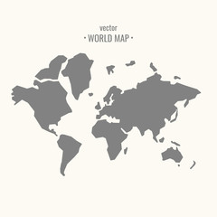 Vector illustration of world map in trendy flat minimal style