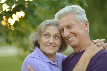 senior couple resting outdoors