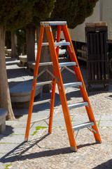 Orange ladder for jobs