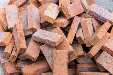 A pile of bricks from red brick