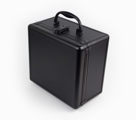 Black luxury suitcase isolated on white background