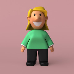 Fototapeta na wymiar Cartoon woman - 3D Illustration