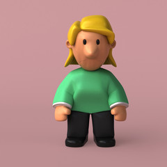 Cartoon woman - 3D Illustration