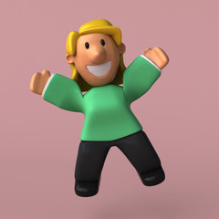 Cartoon woman - 3D Illustration