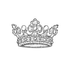 Beautiful royal crown. Vector illustration for a postcard or a poster, print for clothes. Fashion & Style. Vintage, retro.   © juliagrin