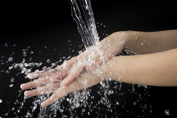 Fototapeta premium wash hand cleaning dirt and bacteria 