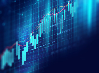 technical financial graph on technology abstract background