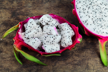 Dragon fruit, white flesh and red peel
