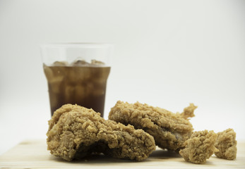 Fried chickens and iced soda