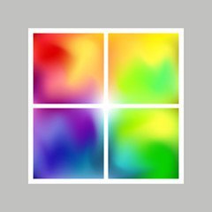 Abstract vivid gradient background layout with frame. For banners, promo, covers, packaging, etc. Vector illustration.