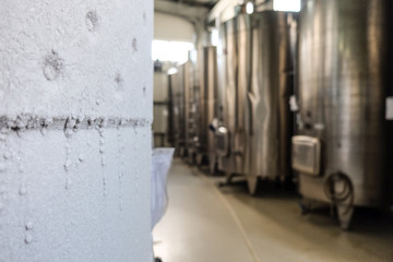 Naklejka na ściany i meble Wine fermentation tank detail