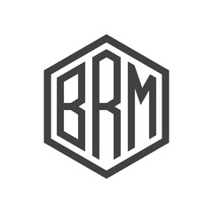 three-letter initials hexagon logo black