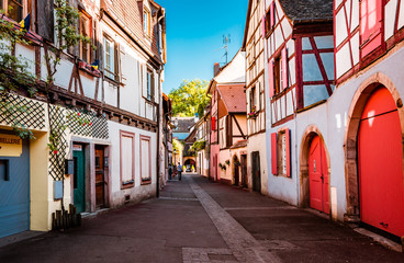 Fototapeta na wymiar Beautiful town of Colmar in Alsace province of France on a summer sunny day
