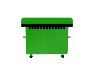 Outdoor green trash can