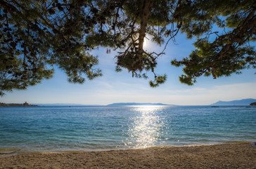 Beach in Makarska Rivera in Croatia