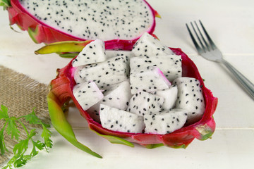 Dragon fruit, white flesh and red peel