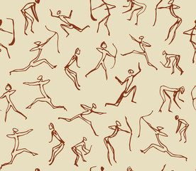 Rock paintings. Vector drawing