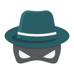 Spy flat icon, incognito and agent, vector graphics, a colorful solid pattern on a white background, eps 10.