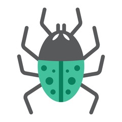 Virus flat icon, infection and security, vector graphics, a colorful solid pattern on a white background, eps 10.