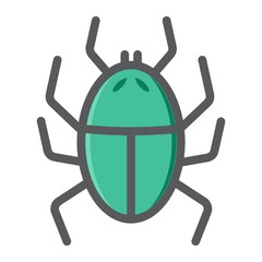 Virus colorful line icon, infection and security, vector graphics, a filled pattern on a white background, eps 10.