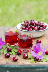 Homemade cherry juice