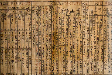 Papyrus of old ancient egyptian book of dead