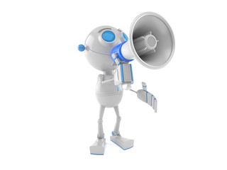 Robot speaking trough megaphone