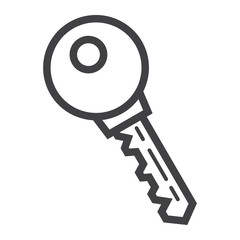 Key line icon, security and password, vector graphics, a linear pattern on a white background, eps 10.