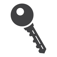 Key solid icon, security and password, vector graphics, a glyph pattern on a white background, eps 10.