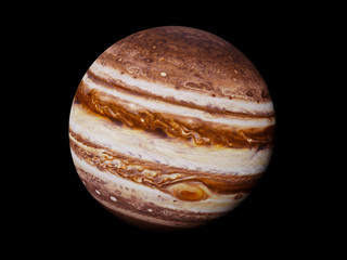 planet Jupiter isolated on black background