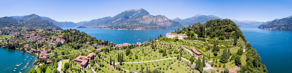 Bellagio - Pescallo - Lago di Como (IT) - Parco e Villa Serbelloni - Vista aerea verso sud