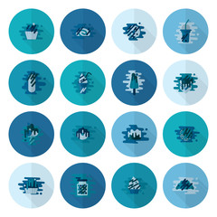 Dessert Icon Set in Modern Flat Design Style