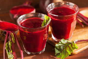 fresh healthy beetroot juice and vegetable