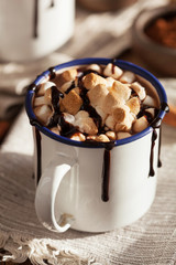 s'mores hot chocolate mini marshmallows cinnamon winter drink