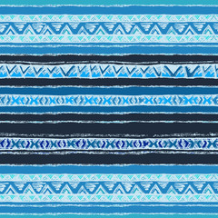 Geometric seamless pattern. Blue and white colors.