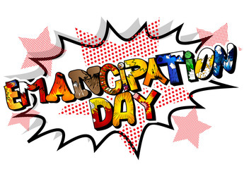 Vector illustrated banner, greeting card or poster for Emancipation day.