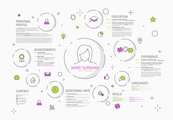 minimalist cv / resume template for girls and women