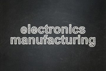 Obraz premium Manufacuring concept: Electronics Manufacturing on chalkboard background