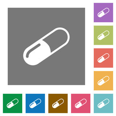 Pill square flat icons