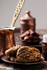 peanut butter and dates raw cookies..style rustic