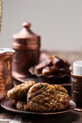 peanut butter and dates raw cookies..style rustic
