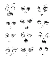 Foto auf Acrylglas Cartoon emoties gezichten © emieldelange