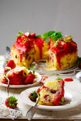 Fresh Strawberry Yogurt Cake.