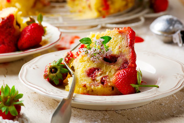 Fresh Strawberry Yogurt Cake.