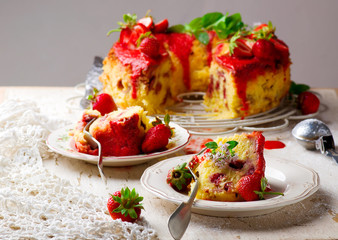 Fresh Strawberry Yogurt Cake.