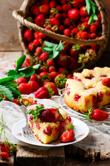 French strawberry cake.style rustic